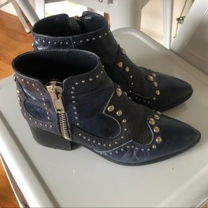 Nasty Gal Blue Studded Boots